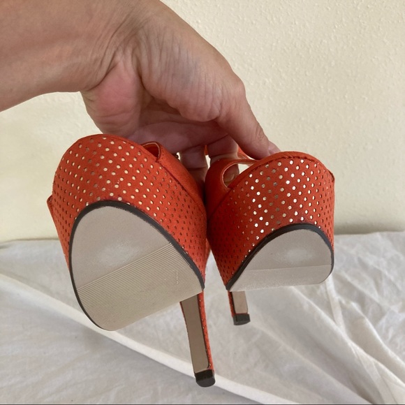 Heart in D Orange Gold platform High Heel Size 6 - Picture 14 of 17